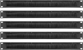 PATIKIL Brush Cable Manager 1U 19" 5 Pack Horizontal Rack Mount Cable Management Strip Panel for Network Server Rack