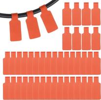 PATIKIL Kabeletiketten, 4,6 cm, zum Beschriften, Kordel-Etiketten, Klettverschluss, rechteckige Kabelbinder für Elektronik, Organisieren von Draht, Klassifizierung, Identifikationsmanagement, Orange