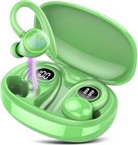 PEFUPEW "Bluetooth" sporto ausinės, belaidės "Bluetooth 5.3" ausinės su 4 mikrofonais, ausinės į ausis ENC triukšmo slopinimas, HiFi stereo ausinės su LED ekranu, 48 valandų žaidimo trukmė, IP7 atsparumas vandeniui