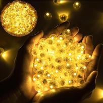 Phyooest Pakuotė 50 LED balionų žibintai, mini LED šviesos rutuliukai, apvalūs LED balionų žibintai, šiltos baltos spalvos Kalėdų dekoracijos popieriniams žibintams, Kalėdoms, vestuvėms, gimtadieniui, vakarėlių dekoracijoms