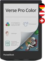 Pocketbook Verse Pro Color Blue Grey 16GB eBook Reader 6 colių stogo versija Touch eINK