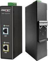 PROCET DIN bėgio PoE injektorius Gigabitinis 60W pramoninis IEEE802.3bt Ethernet PoE maitinimo inžektoriaus adapteris, nuo -40 ℃ iki 65 ℃, 6KV PoE apsauga nuo viršįtampių IP kamerai, belaidžio ryšio prieigai, WiFi prieigai