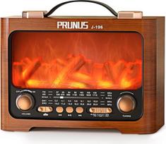 PRUNUS J-196 AM/FM/SW retro radijas su "Bluetooth", nostalgiškas radijas su 1800 mAh baterija, tranzistorinis radijas, virtuvės radijas namams, liepsnos šviesos diodas, USB/TF lizdas, didelis 8 W garsiakalbis, senovinė dekoracija