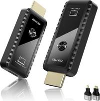 PWAYTEK HDMI belaidis siųstuvas ir imtuvas 4K dekodavimui, 1080P išvestis, 164FT/50M, dviejų juostų 2.4G/5G, skirtas asmeniniam kompiuteriui, nešiojamajam kompiuteriui, televizoriui ir projektoriui, "Plug & Play", be programėlės (tamsiai juodas)