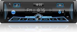 RDS "Bluetooth" automobilinis radijas Wistrue automobilinis radijas 1DIN su nepriklausomu laikrodžiu/SD/AUX