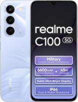 realme C100 5G išmanusis telefonas 4+256GB, šviesios spalvos, 6,8" LCD ekranas 144Hz, 6600mAh akumuliatorius, 45W Super-Schnellladung, 50MP vaizdo kamera, apšvietimas 6300, IP64, Dual SIM