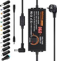 Reguliuojamas maitinimo šaltinis 9V-36V 4A 144W universalus maitinimo šaltinio adapteris Reguliuojamas maitinimo adapteris iš 100V-240V kintamosios srovės į nuolatinę srovę su LED įtampos ekranu ir 14 antgalių, skirtas buitinei elektronikai, maks. 4000 mA