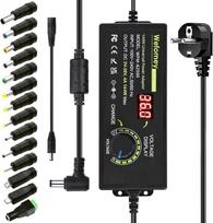 Reguliuojamas maitinimo šaltinis 3-36 V, 144 W kintamas universalus kintamosios ir nuolatinės srovės adapteris 100V-240V AC/DC su LED įtampos ekranu ir 14 antgalių, skirtas 3V-36V buitinei elektronikai