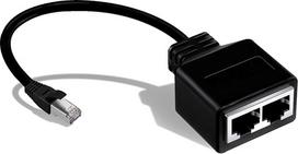 RJ45 Ethernet kabelio skirstytuvo tinklo adapteris, Ethernet skirstytuvas iš 1 vyriško į 2 moteriškus LAN Ethernet LAN tinklo išplėtimo skirstytuvas, skirtas Cat5, Cat5e, Cat6, Cat7