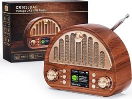ROCAM DAB+/UKW radijas, retro radijas su Bluetooth 5.0, 8W Full Sound garsiakalbis, 3000mAh akumuliatorius, 2" ekranas, RDS, AUX IN/MicroSD kortelės, EQ režimai, Dual-Wecker, Schlaf-Timer, 80 funkcijų