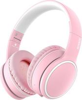 RORSOU B10 "Bluetooth" ausinės per ausis, lengvos sulankstomos stereofoninių bosų belaidės ir laidinės ausinės su mikrofonu, 50 val. grojimo trukmė, garsumo valdymas, "Bluetooth 5.3" ausinės "iPad", kelionėms, planšetėms ir kompiuteriams (rožinės spalvos)