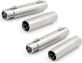 SANTUO XLR-auf-XLR adapteris, 3 poliger Stecker auf Stecker und Buchse auf Buchse, Zinklegierung, XLR-Stecker für Mikrofon, Mischpult, Verstärker, Audio-Ausrüstung, 4 Stück