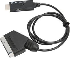 SCART HDMI kabelis, 1080P konverterio adapterio kabelis su USB maitinimo kabeliu garso ir vaizdo įrašams, HD konverterio kabelis