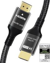 Sertifikuotas 10K 8K HDMI 2.1 kabelis 5M, 48Gb/s itin didelės spartos HDMI kabelis Ethernet CEC 4K 240Hz 200Hz 165Hz 144Hz 120Hz 8K 60Hz ARC eARC HDCP2.3 HDR10+ Nešiojamasis kompiuteris TV monitorius Projektorius Sky-Q X-box