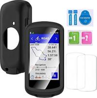 Silikoninis dėklas "Garmin Edge 1040" su 2 ekrano apsaugomis Grūdinto 9H stiklo apsauginis dėklas Smūgiams atspari apsauga "viskas įskaičiuota" komplektas Atsparus įbrėžimams GPS dviračių kompiuterių priedai