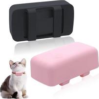 Silikoninis laikiklis, suderinamas su Tractive Cat Mini-Tracker, Gummi-Zubehör, patikimas stabilus GPS ieškiklis, Schwarz, Rosa, 2 Stück