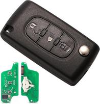 Širdies arklys paklausti 433 MHz 3 mygtukų korpusas automobilio nuotolinio valdymo pultas suderinamas su Peugeot/Citr0en C2 C3 C4 C5 207 307 407 607 Pakaitinis sulankstomas nuotolinio valdymo raktas su ID46 lustu HU83 ašmenimis (CE0523)