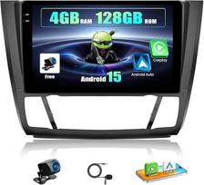 SIXWIN 4+128G Android 15 automobilinis radijas su CarPlay/Android Car/Mirror Link, skirtas BMW 1 serijos E81 E82 E87 E88 2008-2012 m. 9 colių HD jutiklinis ekranas su WiFi GPS Bluetooth FM/RDS EQ USB + galinio vaizdo kamera