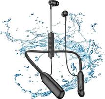 SOPPY ausinės ant kaklo, "Bluetooth 5.3" belaidės ausinės su mikrofonu, IPX6 sportinės belaidės ausinės bėgimui, magnetinės ausinės, lengvos ausinės su 120 valandų trukme - juodos spalvos