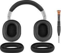 SOULWIT Ausų pagalvėlės + ausinių juosta Galvos juosta + dangtelis Silikono pagalvėlės dangtelio apsauga, "Audio Technica ATH M40, M40X" ausinių atsarginis rinkinys, atsarginės ausinių pagalvėlės ir ausinių pagalvėlės remonto dalis