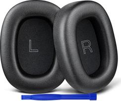 SOULWIT pakaitiniai ausų įdėklai "Bowers & Wilkins Px7 S3/Px8 S2" belaidėms ausinėms Pakaitiniai ausų įdėklai su minkšta proteino oda ir didelio tankio atminties putomis - juodi