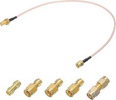 sourcing map RG316 Koaxialkabel, SMA-Stecker auf SMA-Buchse mit Adapter, verlustarmes RF-Koaxialkabel, 30 cm, Orange, 1 Stück