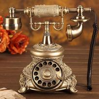 Stacionarus telefonas, žalvario imitacija, senovinis stilius, senojo stiliaus sukamasis telefonas Viešbutis / prekybos centras / juvelyriniai dirbiniai Namai / namai ir biuras dervos telefonas, elegantiškas ir skoningas 109