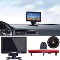Su juodu galiniu dangteliu: automobilio stabdžių šviesos atbulinės eigos kameros pakaitalas VW T5 Bus Transporter Multivan Caravelle (reguliuojamas kampas ir atstumas) (18 mm kamera + 7 colių TFT LCD monitorius)
