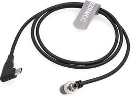 SZRMCC 12V PD dešiniojo kampo C tipo USB C į dešiniojo kampo užraktą DC 2.1 2.5 trigerio maitinimo kabelis, skirtas "Atomos Battery Eliminator Shinobi 7 Shogun Connect" vaizdo įrenginiams "Pix-E7 E5" monitoriui (50 cm)