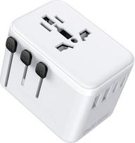 Tarptautinis kelionių adapteris su USB-C: 25 W greitasis įkrovimas ir maksimali 2500 W galia. Universalus adapteris, tinkantis daugiau kaip 180 šalių