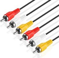 TNP 3 RCA kabelis (25 FT) - 3RCA AV RCA sudėtinis vaizdo įrašas + 2RCA stereofoninis garso įrašas M/M nuo vyriškos iki vyriškos dvigubos ekranuotos RCA jungties kištuko kištuko lizdo laidas