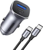 UGREEN Automobilinis įkroviklis USB C 30W PD QC 3.0 PPS su kabeliu įkroviklis cigarečių žiebtuvėlis 12V Suderinamas su iPhone 17 Pro Max Air 16 15 14 13 Galaxy S25 Ultra Plus S24 A15 A05s Pixel 10 9 8 7 iPad Pro