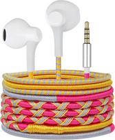 URIZONS Spalvingos pintos ausinės su kabeliu - laidinės 3,5 mm vidinės ausinės su mikrofonu be susipainiojimo, skirtos "iPhone", skirtos vaikams