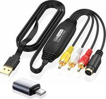 USB 2.0 vaizdo įrašymo kortelės įrenginys, VHS skaitmeninis keitiklis, 1080P RCA AV kompozitinis USB adapteris, skirtas "Windows Mac OS
