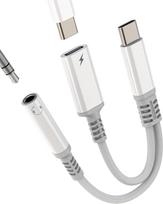 USB C auf 3,5 mm Klinkenadapter (2-in-1) Kopfhörer AUX Typ C Audio Ladegerät Splitter Kabel für Apple iPhone 17 16 15 Pro Max Kompatibel mit Samsung Kopfhörer-Adapter Dongle Kfz-Ladegerät für iPad
