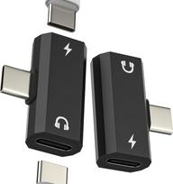 USB C auf Kopfhörer-Ladeadapter (2er-Pack) Splitter Typ C für iPhone 17 16 15 Pro Max für Apple kompatibel mit Samsung S25 Audio Dongle Jack Dual Adapter Kabel Kopfhöreranschluss Schnellladekonverter