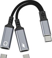 USB C Kopfhörer Adapter Splitter Typ C Ladegerät AUX Audio Kabel Jack Kopfhörer für iPad Adapter Dongle Dual Port Konverter für iPhone 17 16 Pro Max für Apple Kompatibel mit Samsung Schnellladung DAC