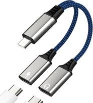 USB C Kopfhörer Splitter (2in1) für Apple Adapter Typ C Ladegerät für iPhone 17 16 15 Pro Max Kompatibel mit Samsung AUX Audio Dongle Jack Adapter Kabel Kopfhörer Port Konverter für iPad Schnellladung