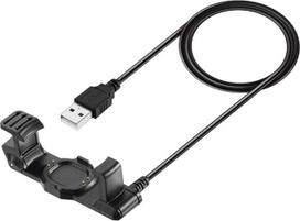 USB įkrovimo doko įkroviklis Maitinimo šaltinis Duomenų perdavimo kabelis Linijos adapteris Nešiojamasis "Garmin Forerunner 225" išmanusis laikrodis Juodas plastikinis įkrovimo dokas