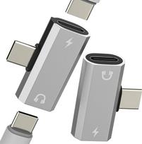 USB-C daliklis (2 vnt.) Adapteris Kopfhörer Typ C Ladegerät für iPhone 17 16 15 Pro kompatibel mit Samsung AUX Audio Dongle Jack Dual Adapter Kabel Kopfhöreranschluss für Apple Konverter für iPad