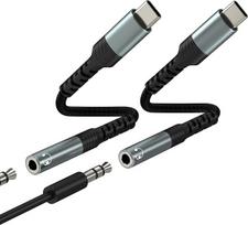 USB-C auf 3,5 mm-Klinkenstecker, Kopfhörer-Adapter, AUX-Kabel, Audio für iPhone 17, 16, 15 Pro Max, kompatibel mit Samsung S25, S24, 2 Stück, Ladegerät, Kopfhörer, Dongle, DAC-Konverter, Stecker