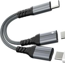 USB-C-Kopfhörer-Adapter, Splitter, Typ-C-Aux-Audio-Ladegerät, Dongle-Buchse, Dual-Adapter-Kabel, Port, Kopfhörer, Schnellladung für iPhone 17, 16, 15 Pro Max, kompatibel mit Samsung