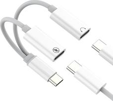 USB-C-Kopfhörer-Splitter (2-in-1), Typ-C-Ladegerät, Schnellladeadapter für iPhone 17, 16, 15 Pro Max, kompatibel mit Samsung, AUX-Audio-Dongle-Buchse, Dual-Kabel, Kopfhöreranschluss für