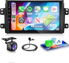 VECHTEL 8 branduolių 6G + 128G automobilinis radijas "Android 15" Suzuki SX4 2006-2013 Fiat Sedici 2005-2014, 9 colių IPS HD jutiklinis ekranas su belaidžiu "Carplay", "Android", automobilinis DSP, GPS, Wi-Fi, USB, Bluetooth, FM, RDS kamera