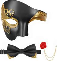 Venecijos kaukė Vyrų karnavalo kaukė vyrams Karnavalo maskarado pokylio kaukė su lanku Brooch Pack of 3