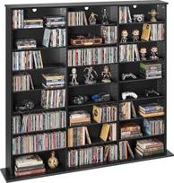 VEVOR DVD lentyna su 24 skyriais (8 lygiai), laikmenų lentyna, stovinti lentyna, 142 x 22 x 130 cm, vietos taupanti lentyna CD, DVD, knygoms, žaidimų diskams, knygų lentyna svetainei / namų biurui