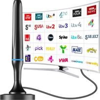 Vidinė TV antena, "Freeview" vidinė TV antena su ryškiu magnetolaidžiu, 360° kampu ir 50+ Meilen lange Reichweite für stabiles Signal, palaiko VHF/UHF/DAB radiją visoms televizijos stotims