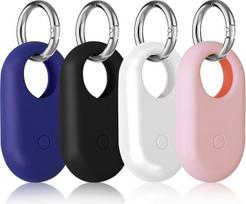 VINEST 4 pakuotės "Samsung Galaxy SmartTag 2" dėklas su raktų pakabuku, keturių spalvų apsauginis dėklas nuo įbrėžimų, silikoninis "SmartTag 2 Samsung" sekimo dėklas, GPS sekimo pakabukas, apsauginis dėklas