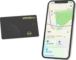 VOCOlinc Įkraunama piniginės sekimo kortelė, itin plona 1,6 mm oro žyma veikia su "Apple" Kur? (tik "iOS"), "Bluetooth" daiktų ieškiklis pasams, rankinėms, lagaminams, krepšiams, atsparus vandeniui IP67