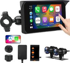 VSYSTO 5 colių motociklo "Carplay" jutiklinis ekranas Wirelsss "Carplay" "WiFi" atsparus vandeniui SONYIMX307 1080P priekinės ir galinės kameros motociklo prietaisų kameros DVR sistema, TPMS, parkavimo stebėjimas, GPS navigacija, G-sensorius